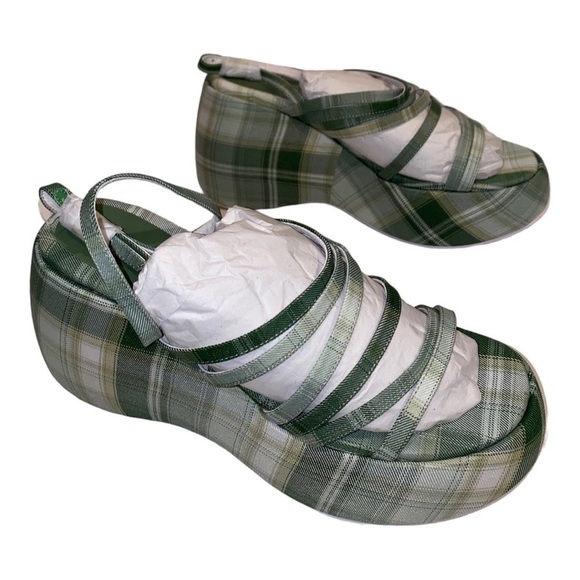 Free People Jeffrey Campbell Chunky Platform Sandal Britany Plaid Women 10M NEW - Picture 3 of 10